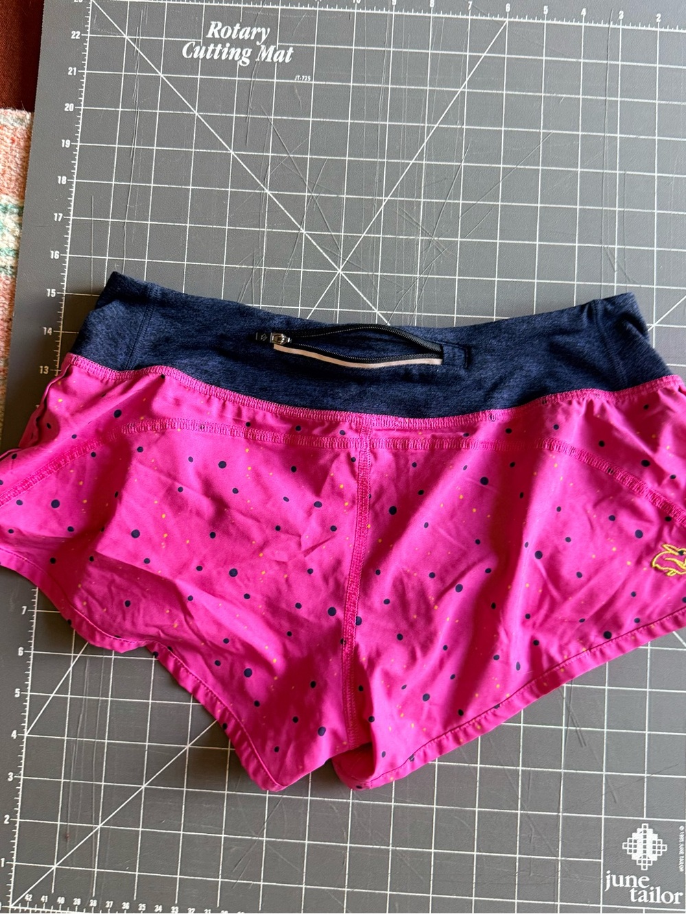 Rabbit Women’s Athletic Shorts - Hot Pink with Navy Waistband - Picture 2 of 4